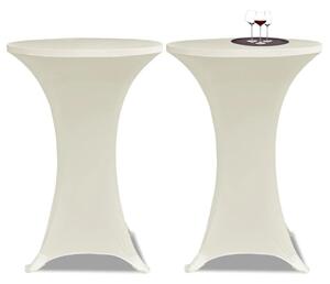 VidaXL Krem rastežljiv stolnjak za stolove Ø70 2 kom