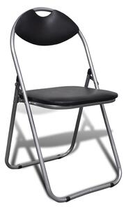 VidaXL Sklopive blagovaonske stolice od umjetne kože i čelika 6 kom crne