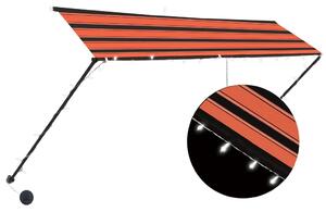 VidaXL Tenda na uvlačenje s LED svjetlima 300x150 cm narančasto-smeđa