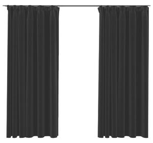 VidaXL Zavjese za zamračivanje s kukama 2 kom crne 140 x 175 cm