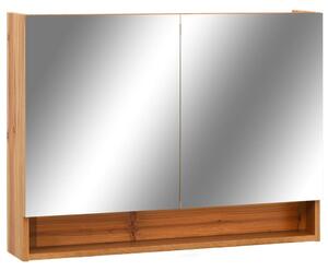 VidaXL LED kupaonski ormarić s ogledalom boja hrasta 80x15x60 cm MDF