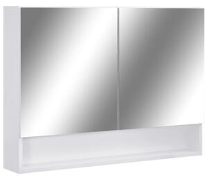 VidaXL LED kupaonski ormarić s ogledalom bijeli 80 x 15 x 60 cm MDF
