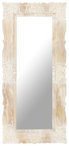VidaXL Ogledalo bijelo 110 x 50 cm od masivnog drva manga