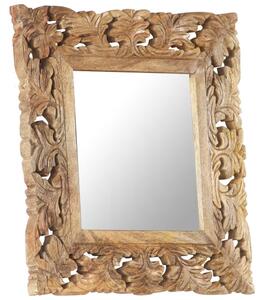 VidaXL Ručno izrezbareno ogledalo smeđe 50 x 50 cm masivno drvo manga