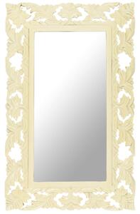 VidaXL Ručno izrezbareno ogledalo bijelo 80 x 50 cm masivno drvo manga