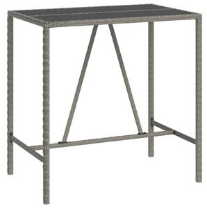VidaXL Barski stol sa staklenom pločom sivi 110x70x110 cm poliratan