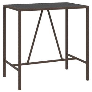 VidaXL Barski stol sa staklenom pločom smeđi 110x70x110 cm poliratan