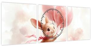 Slika - Zeko s balonima (sa satom) (90x30 cm)