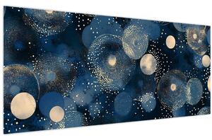 Slika - Plavo-zlatni prsteni (120x50 cm)
