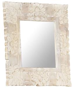 VidaXL Ogledalo bijelo 50 x 50 cm od masivnog drva manga