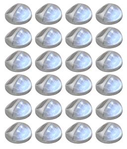 VidaXL Vanjske solarne zidne svjetiljke LED 24 kom okrugle srebrne