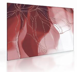 Staklena slika - Crveni apstraktni cvijet N⁰1 (70x50 cm)