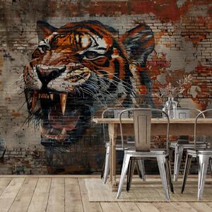 Foto tapeta - Tigar od cigle (147x102 cm)