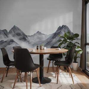 Foto tapeta - Crno-bijele planine (147x102 cm)
