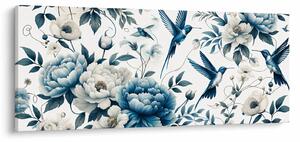 Slika - Kolibri s cvijećem (120x50 cm)