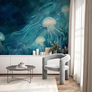 Foto tapeta - Plave meduze (147x102 cm)