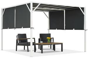 Metalna pergola za terasu Santorini 3 x 3 m bijela i antracit Garden Point