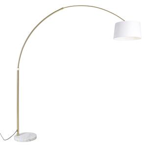 Lučna svjetiljka od mesinga s bijelim sjenilom od tkanine bijelo 50 cm - XXL
