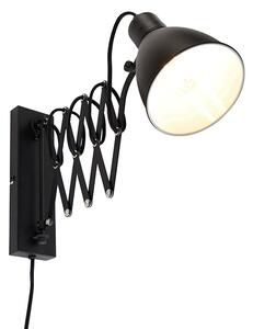 Industrijska zidna svjetiljka crna podesiva - Merle