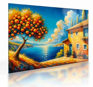 Staklena slika - Kuća s narančama II. (70x50 cm)