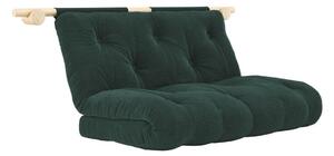 Tamno zelena sklopiva sofa od samta 135 cm Hooked – Karup Design