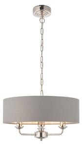 Endon 94377 - Luster na lancu HIGHCLERE 3xE14/40W/230V siva/sjajni krom