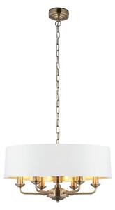 Endon 98933 - Luster na lancu HIGHCLERE 6xE14/40W/230V bijela/mesing