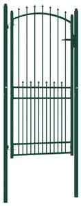 VidaXL Vrata za ogradu sa šiljcima čelična 100 x 200 cm zelena
