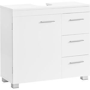 Podni ormarić za umivaonik s 3 velike ladice, 30 x 70 x 64 cm, bijeli | VASAGLE