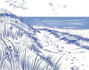 Ilustracija Seaside Sketch Horizontal, Jolly and Dash