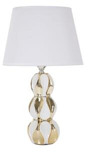 Bijela/u zlatnoj boji stolna lampa keramička s tekstilnim sjenilom (visina 46 cm) Glam Balls – Mauro Ferretti