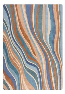 Plavi ručno rađen vunen tepih 120x170 cm Abstract Flow – Flair Rugs