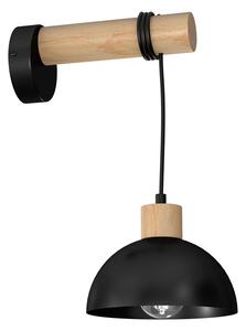 ERIK Black/Wood 1XE27 zidna svjetiljka