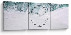 Slika - Tirkizna apstrakcija (sa satom) (90x30 cm)