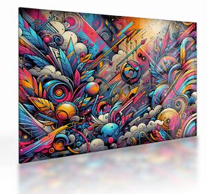 Staklena slika - Šareni grafiti (70x50 cm)