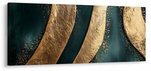 Slika - Zelena apstrakcija sa zlatom I. (120x50 cm)