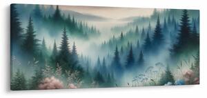 Slika - Šumski krajolik s maglom (120x50 cm)