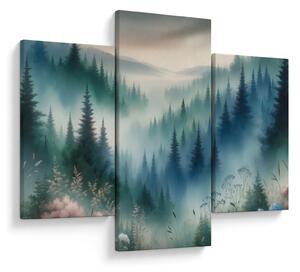 Slika - Šumski krajolik s maglom (90x60 cm)