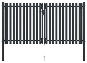 VidaXL Dvostruka vrata za ogradu od čelika 306 x 220 cm antracit