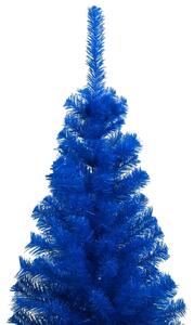 VidaXL Umjetno osvijetljeno božićno drvce s kuglicama plavo 120 cm PVC