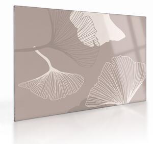 Staklena slika - Bež lišće N⁰1 (70x50 cm)