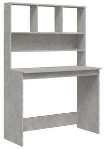 VidaXL Radni stol s policama siva boja betona 102x45x148 cm drveni