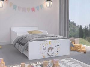 Kvalitetan dječji krevetić sa mačkom i zvjezdicama 180 x 90 cm