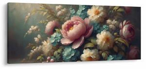 Slika - Prirodna mrtva s cvijećem - slika (120x50 cm)