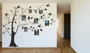 Zidna naljepnica za interijer s motivom drveta s okvirima za fotografije 100 x 100 cm
