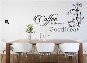 Zidna naljepnica za kuhinju s tekstom Kava je uvijek dobra ideja 50 x 100 cm