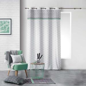 Skandinavske zavjese sive s mint prugama 140 x 280 cm