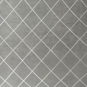 Baršunasta jednobojna zavjesa s geometrijskim motivom u sivoj boji 140 x 250 cm
