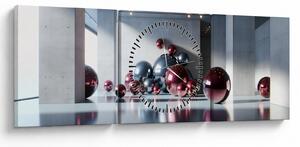 Slika - 3D prostor s kuglama II. (sa satom) (90x30 cm)