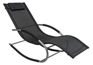 Crna metalna vrtna ležaljka Naxos – Garden Pleasure